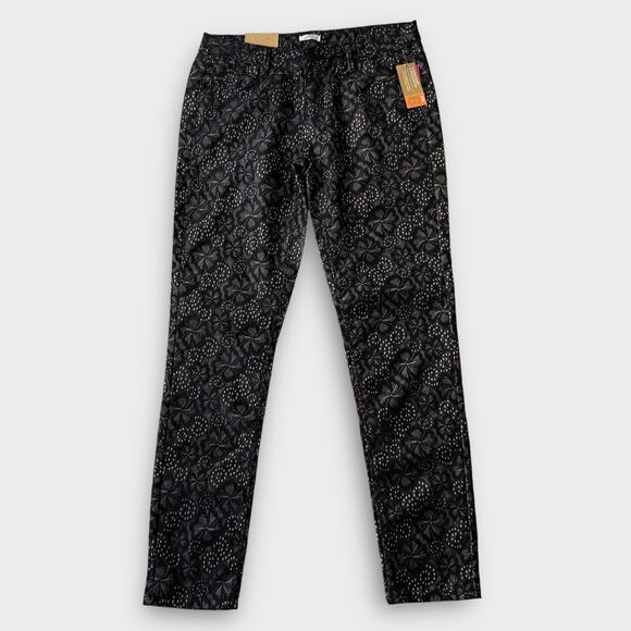 Xhilaration NEW Lace Overlay Skinny Jeans Dark Boho Gothic Stretch Size 11 - Picture 5 of 9